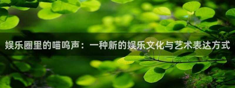 500彩票网平台注册：娱乐圈里的喵呜声：一种新的娱乐文化与艺术表达方式